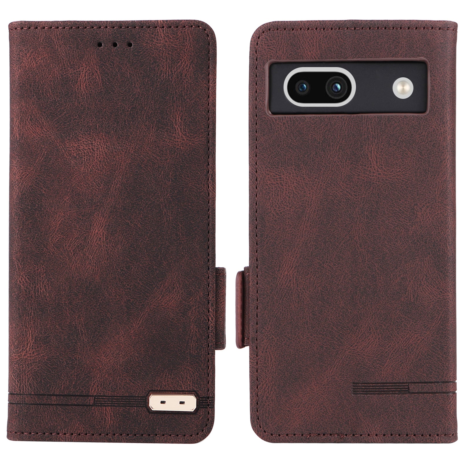 Scratch Proof Phone Cover for Google Pixel 7a Hardware Decor Dual Magnetic Clasp Wallet Horizontal Stand PU Leather Phone Case Scratch Proof Phone Cover for Google Pixel 7a Hardware Decor Dual Magnetic Clasp Wallet Horizontal Stand PU Leather Phone Case